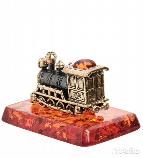 Фигурка Паровоз (латунь, янтарь) A2104977