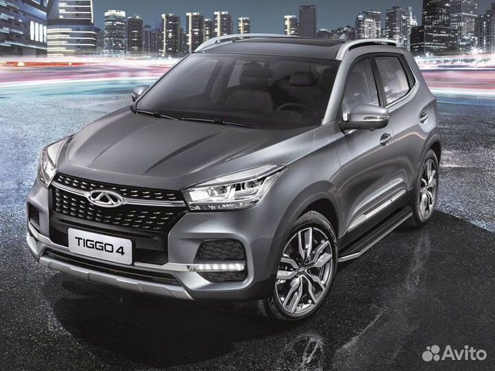 Подножки боковые пороги Chery Tiggo 4 Pro, 2020+ R