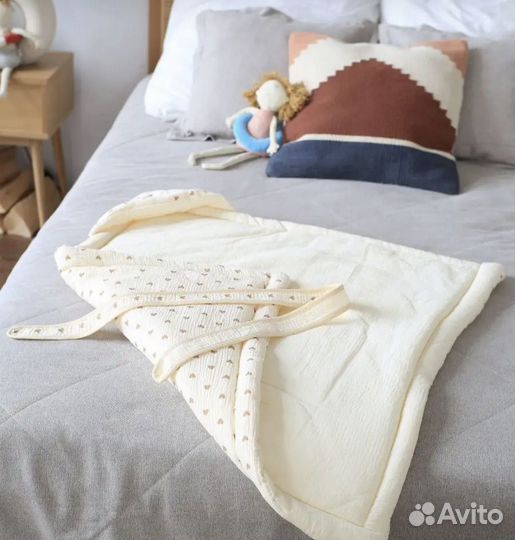 Муслиновый плед-конверт на выписку