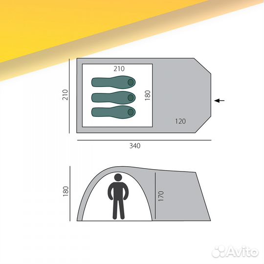 Палатка btrace element 3 арт.29.54