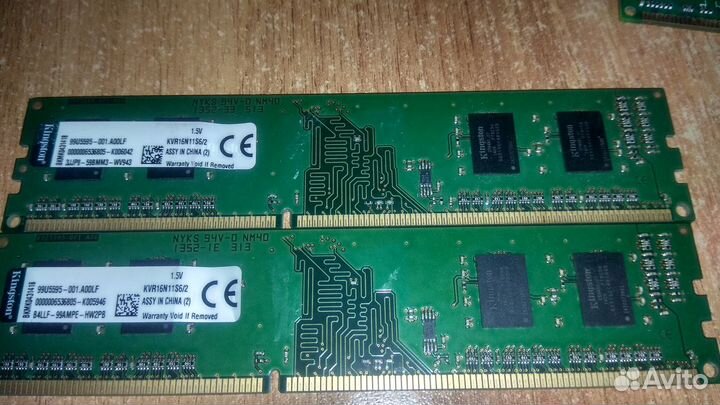DDR 3 (dimm) Kingston kvr16n11s6/2 2gb 1600mhz x 2