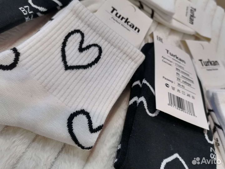 Носки женские в сердечко