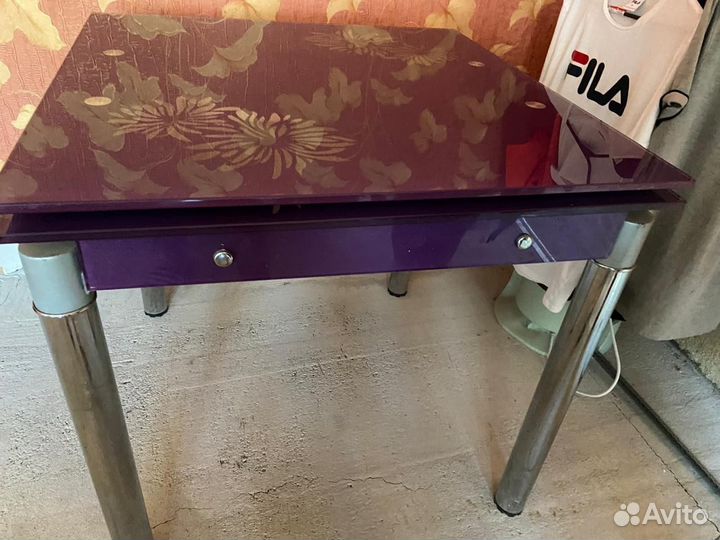 Стол стеклянный бу