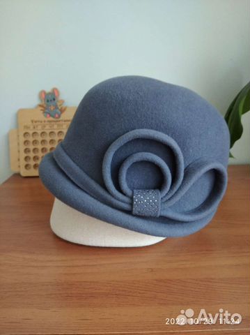 Шляпка велюр с кроличьим пухом