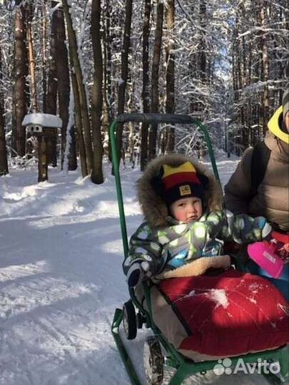 Детские санки с большими колесами