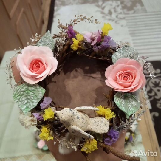 Венки-гнезда для пасхальных яиц