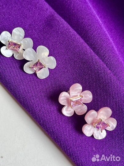 Серьги Цветы яблони