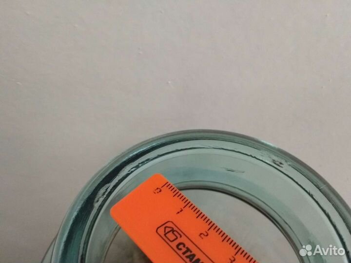 Ваза Крынка СССР Стеклянная Зеленое Голубое Стекло