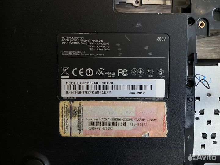 Samsung 355V в разбор