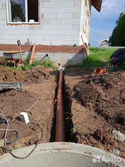 Канализация из бетонных колец под ключ