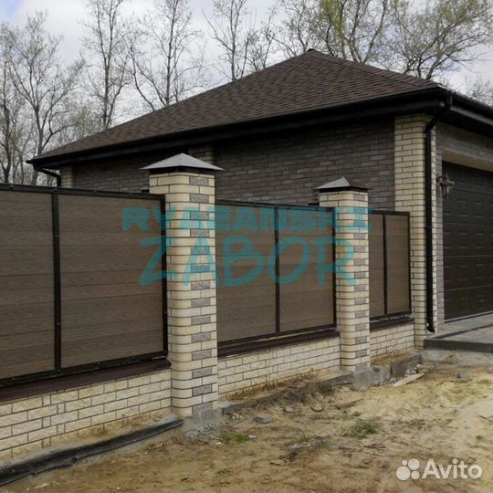 Заборы на ленточном фундаменте в Кадоме