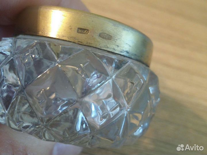 Солонка. Ободок серебро 875. Хрусталь