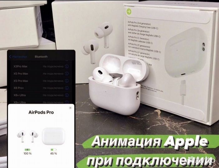 Наушники беспроводные AirPods Pro2 разъём type c