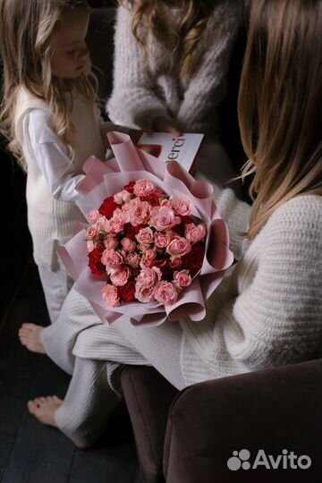 Букеты из кустовых роз