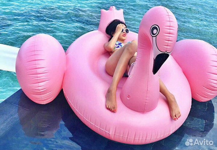 Надувной матрас Розовый Фламинго 192х180х115 см