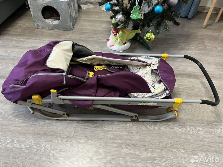 Коляска санки Ника детям 4 фиолетовые