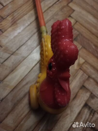 Ретро игрушка каталка Петушок СССР