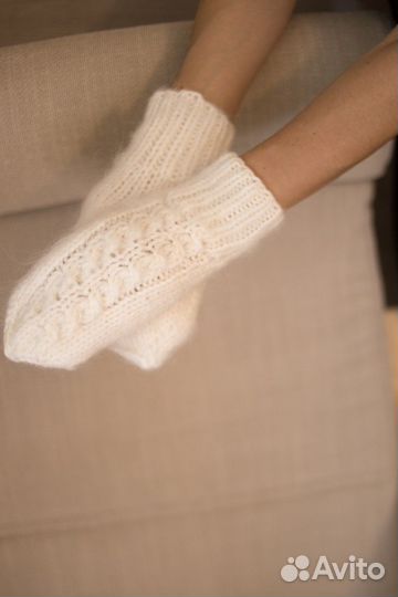 Варежки с козьем пухом