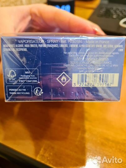 Givenchy pour homme blue label 100 мл оригинал