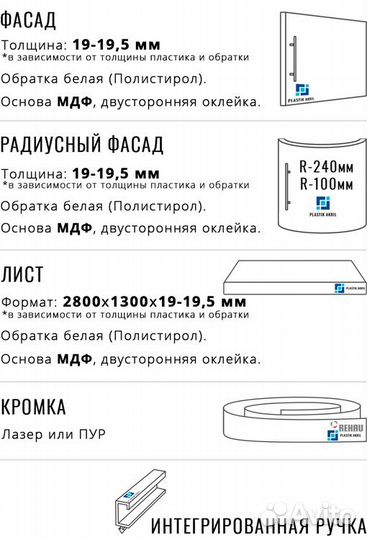 Премиальные фасады acryl кухонные Кашемир