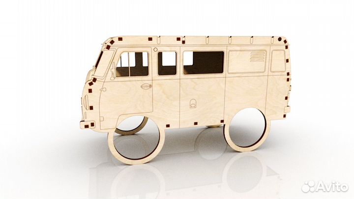 Деревянный УАЗ-Буханка к 23 февраля