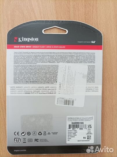 SSD m2 Kingston 240 гб новый