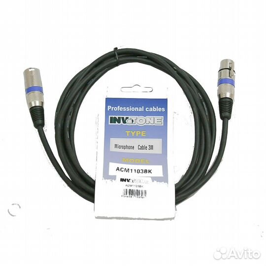 Кабель XLR - XLR invotone ACM1103/bк длина 3 м