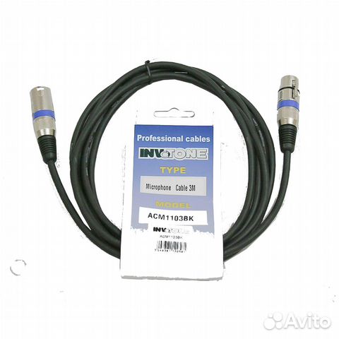 Кабель XLR - XLR invotone ACM1103/bк длина 3 м