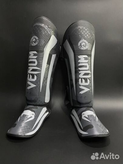 Защита ног Venum Challenger Army Grey кож