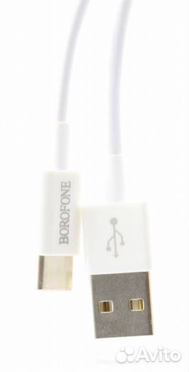 USB Кабель Type-C borofone BX22, 3A, 1 м. Белый
