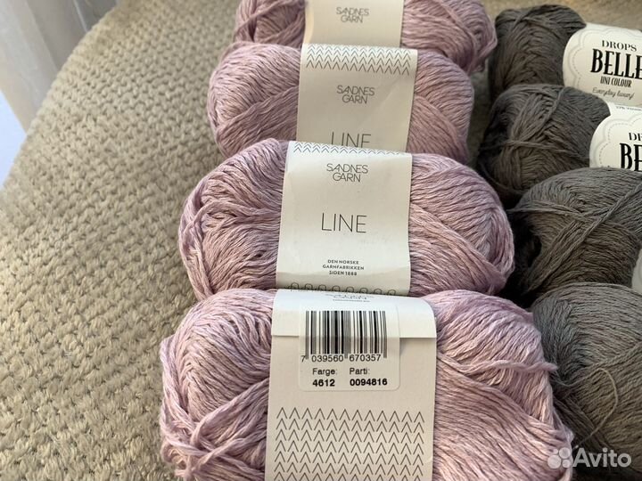 Пряжа лен/хлопок Sandnes Garn Line/Drops Belle