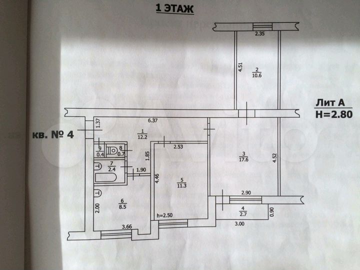 3-к. квартира, 64 м², 1/3 эт.