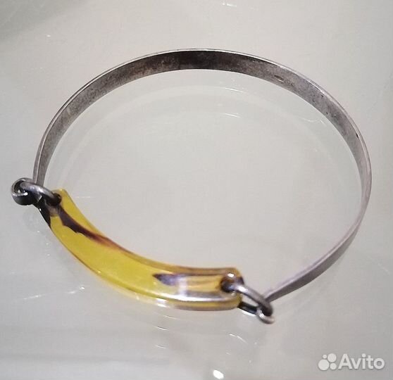 Браслет серебро+янтарь