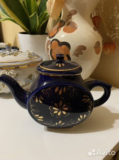 Чайник. Посуда. Гжель. Винтаж. СССР