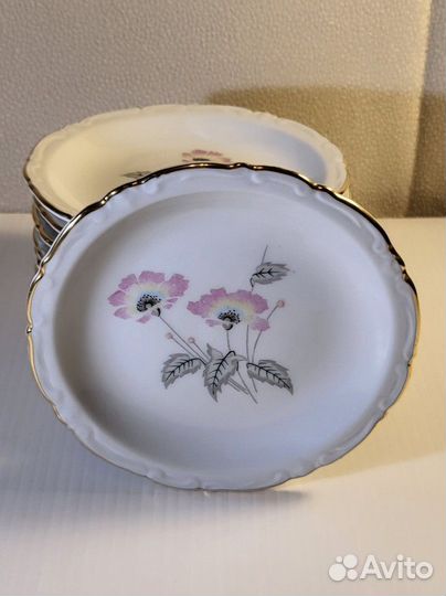 Блюдечки набор 12 шт фарфор ГДР