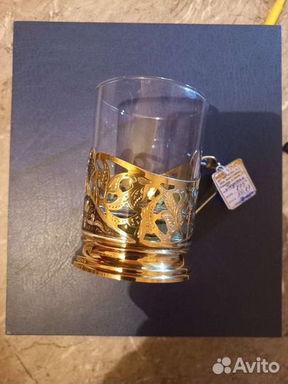Серебряный подстаканник со стаканом Кубачи