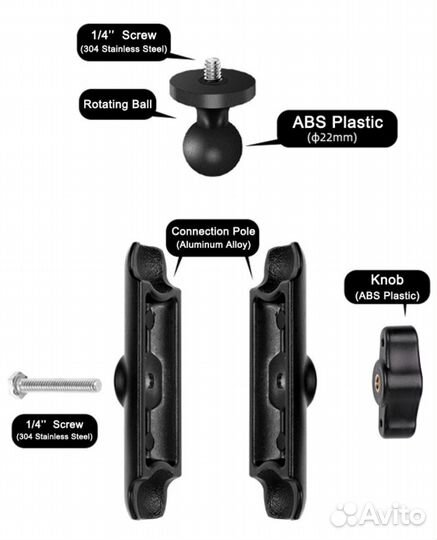 Металлический держатель экшн камеры для мото авто