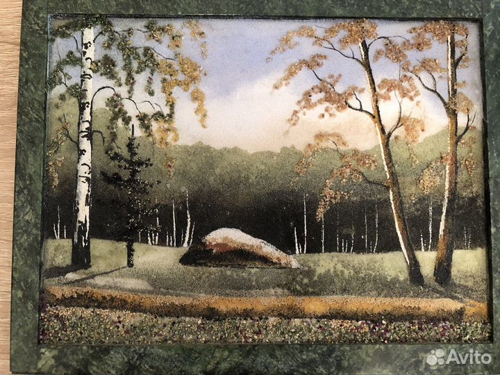 Картина из уральских самоцветов