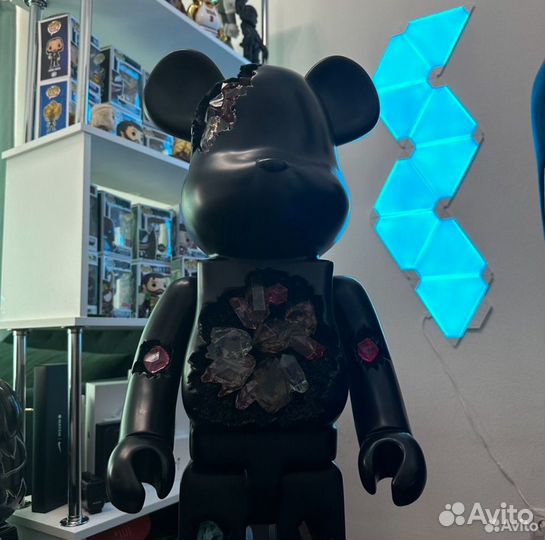Медведи bearbrick 70см 1000% чёрный кристал