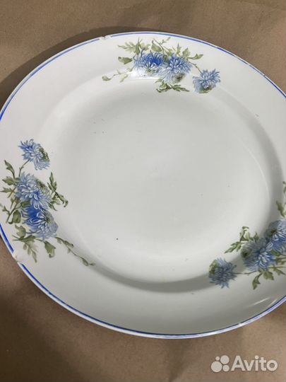 Дулево 1940 год огромное блюдо с хризантемами