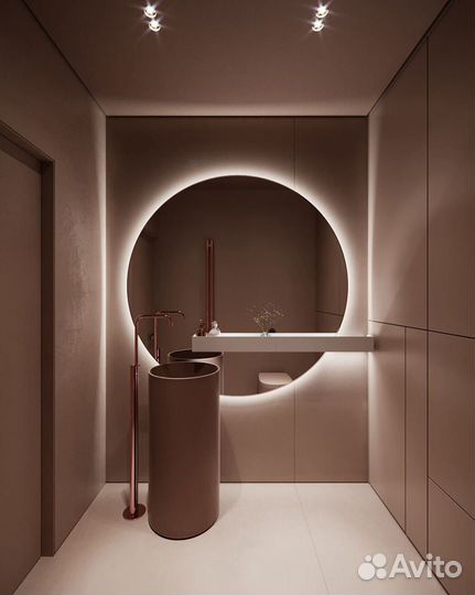 Зеркало в ванную с подсветкой круглое Widow