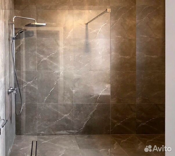 Перегородки из стекла в душевую под ключ