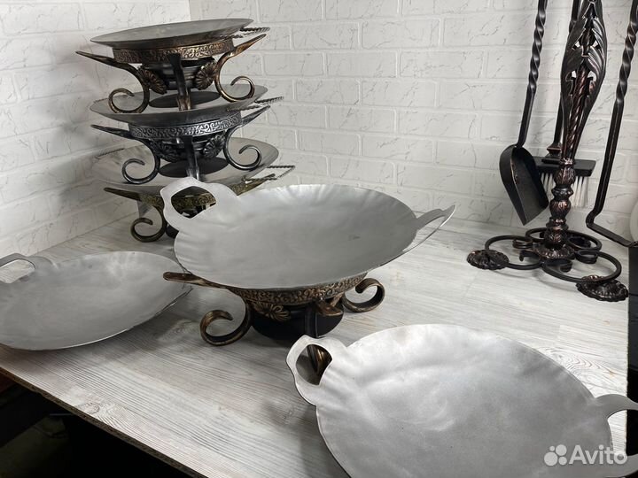 Садж из нержавейки вырезные ручки