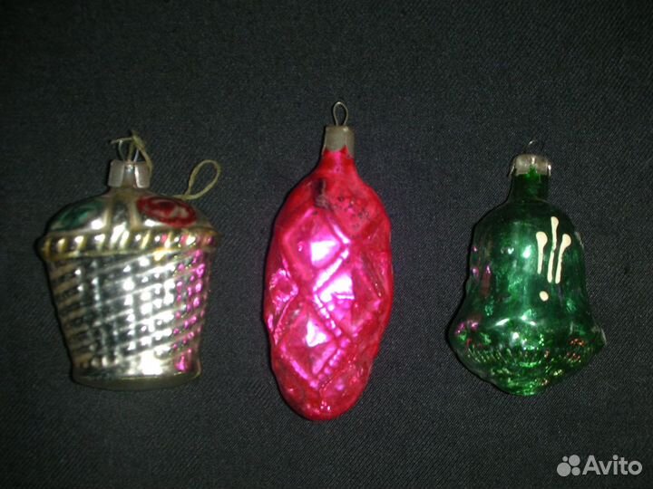 Ёлочные игрушки, 14 штук, СССР