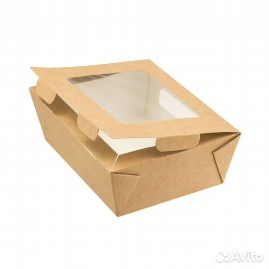Коробка упаковка с окошком крафт