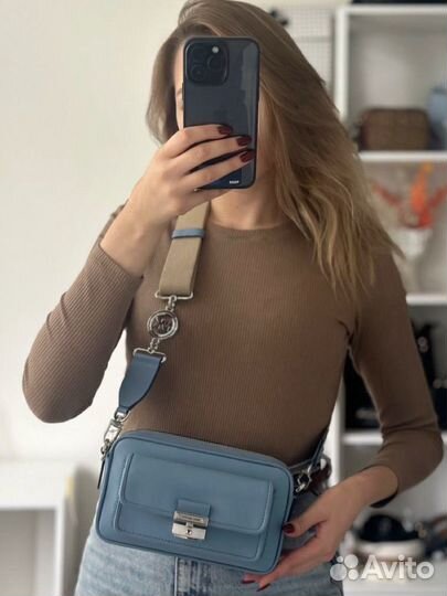 Michael Kors Bradshow camera bag кроссбоди голубая