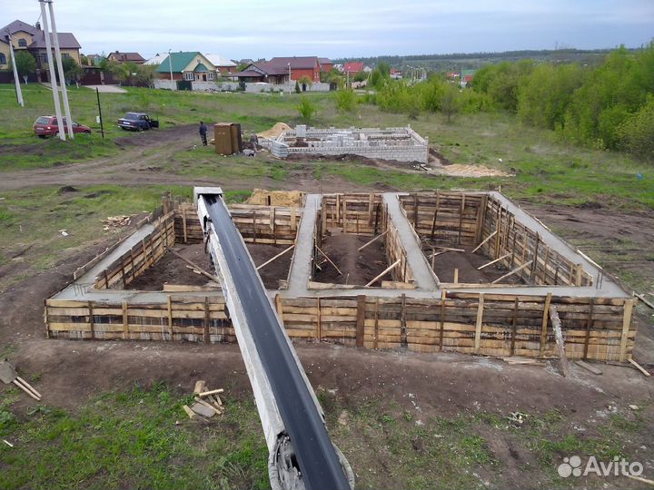 Опалубка, фундамент, отмостка, заезд, крыльцо