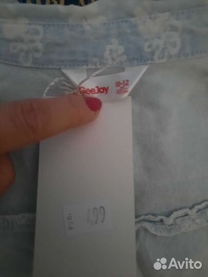 Джинсовая рубашка для девочки р.146