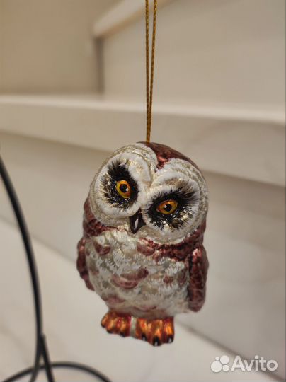 Сова ёлочная игрушка фарфор