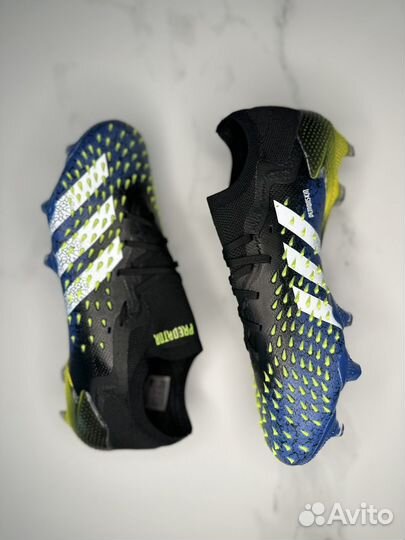 Бутсы Adidas Predator FG синий, черный